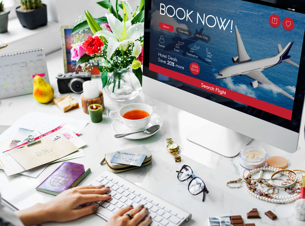 air ticket flight booking concept