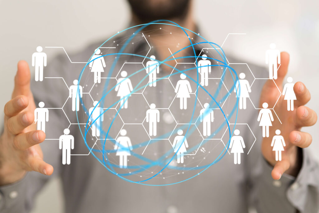 digital illustration of the network and data conce
