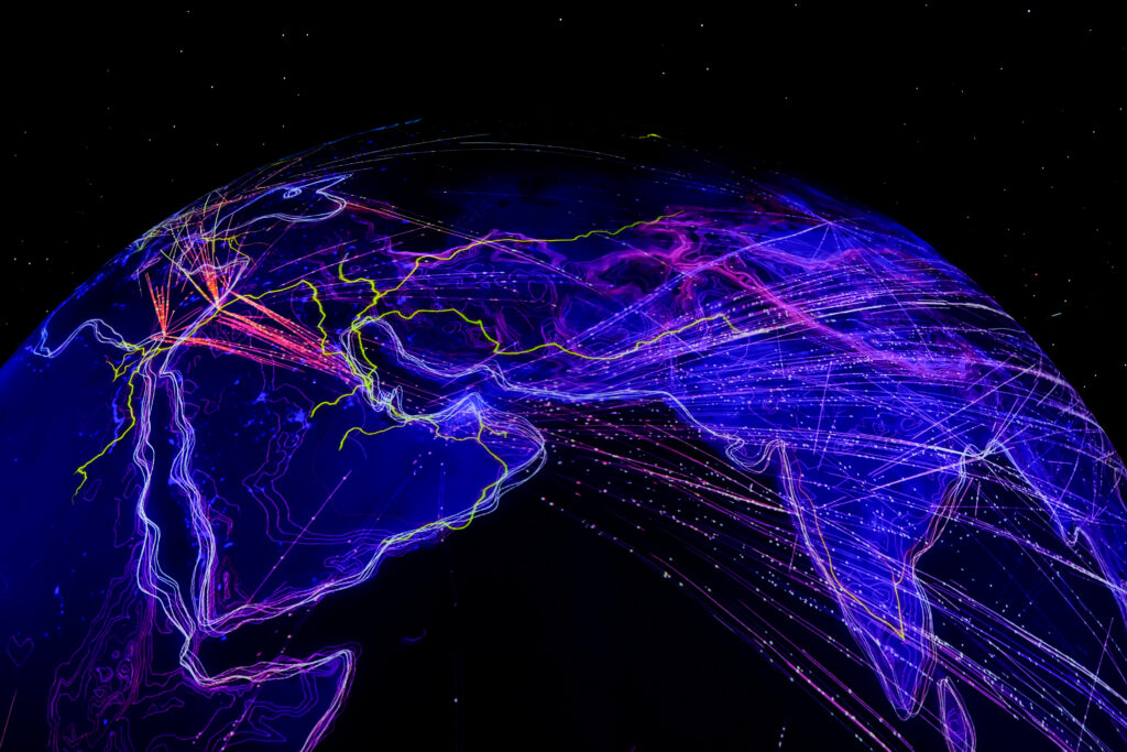 lightshow in dubai showing how the world is evolvi